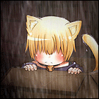 99px.ru аватар Chibi Neko Belphegor / Чиби Неко Бельфегор из аниме Репетитор-киллер Реборн! / Katekyo Hitman Reborn! выглядывает из коробки под дождем