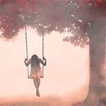 99px.ru аватар Грустная девушка в тумане сидит на качели, подвешенной к дереву