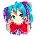99px.ru аватар Vocaloid Hatsune Miku / Вокалоид Хацуне Мику поправляет большой красный бант на шее