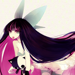 Аватар Anarchy Stocking / Анархия Стокинг (Чулок) из аниме Труська, Чулко и пресвятой Подвяз / Panty & Stocking with Garterbelt сто своим игрушечным котиком Хонэконэко показывает язык