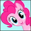 Аватар Pinkie Pie / Пинки Пай из мультсериала Мой маленький пони: Дружба – это чудо / My Little Pony: Friendship is Magic / MLP:FiM выглядывает на фоне неба и хлопает глазками