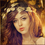 99px.ru аватар Девушка с золотыми осенними листьями в рыжих волосах