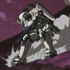 99px.ru аватар Робот из аниме Стальная тревога / Full Metal Panic скользит по склону горы, поднимая клубы пыли