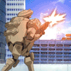 99px.ru аватар Робот из аниме Стальная тревога / Full Metal Panic в городе ведет стрельбу из автомата, вращая корпусом