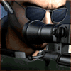 Аватар Террорист L33t из Counter Strike Source целится в оптический прицел снайперской винтовки слон