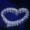 99px.ru аватар Сердце, сложенное из страз, на синем фоне
