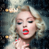 99px.ru аватар Блондинка курит за забрызганным дождем стеклом