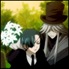 Аватар Граф Сиэль Фантомхайв / Ciel Phantomhive и Гробовщик / Undertaker из аниме KuroShitsuji / Dark Butler / Темный Дворецкий с цветами на кладбище