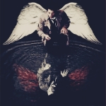 99px.ru аватар Кастиэль / Castiel из сериала Сверхъестественное / Supernatural смотрит на свое отражение в воде