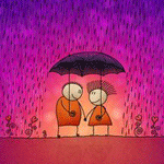 99px.ru аватар Девушка, держась за руки с парнем стоит под зонтиком в дождь
