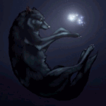 99px.ru аватар Плачущий волк смотрит на огоньки, художник A-n-e-r-i-s