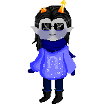 Аватар Equius Zahhak / Эквиус Заххак из веб-комикса Хоумстак / Homestuck зимой стоит в сугробе под снегопадом