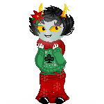 99px.ru аватар Kanaya Maryam / Канайа Марьям из веб-комикса Хоумстак / Homestuck зимой стоит в сугробе под снегопадом, улыбаясь и светясь