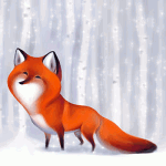 99px.ru аватар Рыжая лиса в зимнем лесу