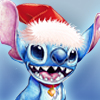 99px.ru аватар Стич из мультфильма Лило и Стич / Lilo and Stitch в красной шапке деда мороза и с веселой улыбкой