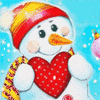 99px.ru аватар Снеговик держит сердечко
