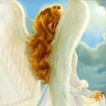 99px.ru аватар Девушка - ангел с рыжими кудрями смотрит на небо