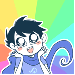 Аватар John Egbert / Джон Эгберт из веб-комикса Хоумстак / Homestuck на радужном фоне