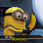 99px.ru аватар Миньон из мультфильма Despicable Me / Гадкий я держит в руках банан (Banana. / Банан.)