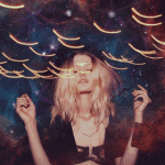99px.ru аватар Девушка на фоне космического неба и мерцающих звезд