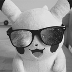 Аватар Плюшевый Пикачу / Pikachu из аниме Покемон / Pokemon в очках с космосом