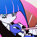 Аватар Anarchy Stocking / Анархия Стокинг / Чулка из аниме Труська, Чулко и Пресвятой Подвяз / Panty & Stocking with Garterbelt дергает за язык кота