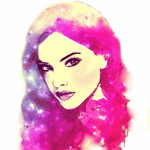 Аватар Девушка с переливающимися розовыми волосами, художница Esther Bayer