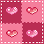 99px.ru аватар Розовые сердечки на квадратном розово-вишневом фоне