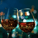 99px.ru аватар Два стеклянных фужера наполненных игристым, красным вином, соприкасающихся друг с другом на фоне цветных бликов (Happy Valentine’s Day! / С Днем Святого Валентина)