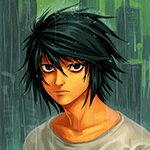 Аватар L Lawliet / Эл Лолайт из аниме Тетрадь Смерти / Death Note под дождем, by yuuza