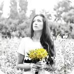 99px.ru аватар Девушка с длинными волосами и букетом желтых цветов