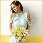 Аватар Девушка с букетом из желтых роз