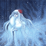 99px.ru аватар Девушка в белой шубе, которая разлетается на снежинки