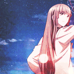 Аватар Фува Аика / Fuwa Aika из аниме Буря Потерь / Zetsuen no Tempest, на фоне ночного неба