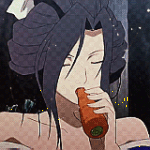 Аватар Хонэ Онна / Hone Onna из аниме Jigoku Shoujo / Адская девочка / Hell Girl ест морковь