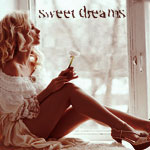 Аватар Девушка с цветком сидит у окна (Sweet dreams / Сладкие сны)