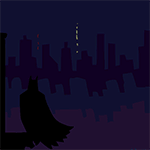 99px.ru аватар Бэтмен смотрит на салюты в ночном небе над городом