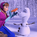 99px.ru аватар Анна / Anna всосывает снеговику Олафу / Olaf в нос морковку, момент из мультика Холодное сердце / Frozen