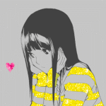 Аватар Miho Azuki / Михо Адзуки из аниме Bakuman / Бакуман смотрит на сердечко