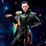 Аватар Локи / Loki на фоне космоса, герой фильма Тор / Thor