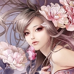 Аватар Девушка в цветах, художник Zhang Xiao Bai