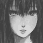 Аватар Makise Kurisu / Курису Макисе из аниме Врата Штейна / Steins Gate плачет под дождем