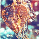 Аватар Золотой кулон в виде сердца (Love / Любовь)