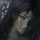 99px.ru аватар Черноволосая девушка на фоне мерцающих звезд