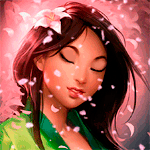 99px.ru аватар Мулан / Mulan героиня мультфильма Мулан / Mulan под падающими листьями сакуры