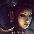 Аватар Девушка демон в серьгах с рогами