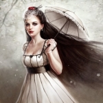 99px.ru аватар Девушка в платье и с зонтом в руках