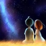 Аватар Мальчик с девочкой сидят на высокой траве и смотрят на ночное звездное небо