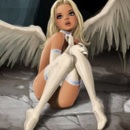 99px.ru аватар Девушка ангел в белых чулках и с перчатками на руках