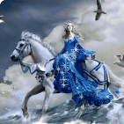 99px.ru аватар Девушка в синем платье на коне